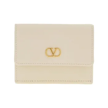 Valentino Leather Wallet Women's Ivory White