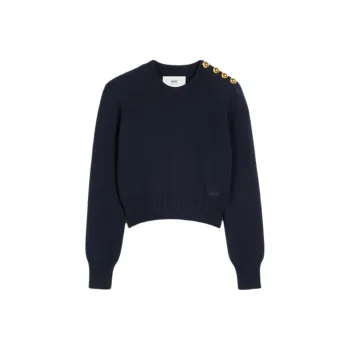 AMIPARIS Button Embellished Crewneck Knitted Jumper