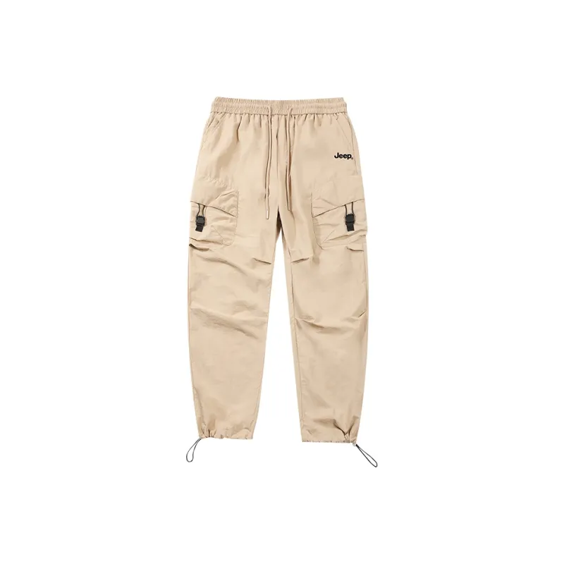 Jeep Individual Lace Up Straight Fit Casual Pants Unisex-100