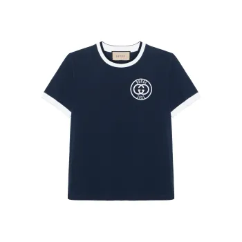 GUCCI Interlocking G embroidered Cotton T shirt