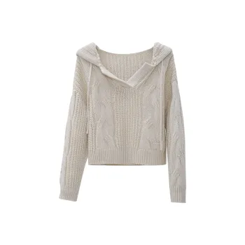 Fstudio Floral Knitted Fabric Sweater Women's Apricot Pink
