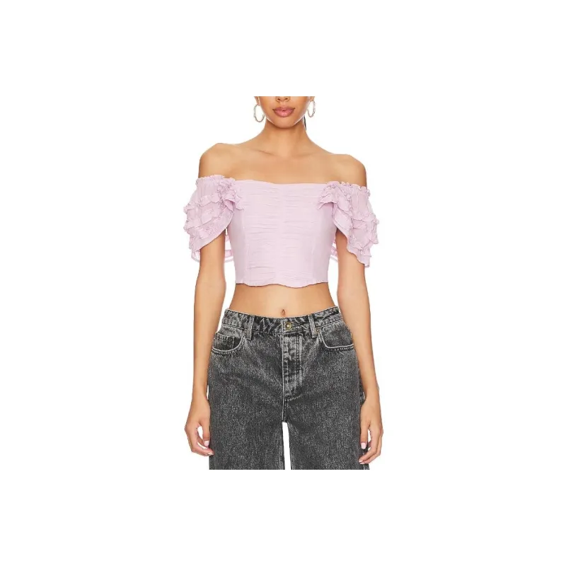 FREE PEOPLE Crop Tops Women's Pink-0