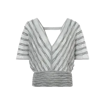BESIONIA T Shirt Women's Silver Gray