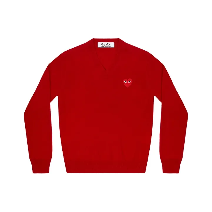 CDG Play Sweaters Women's Red-0