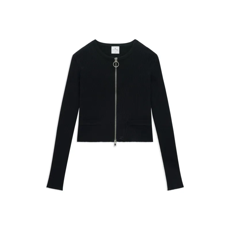 Courrèges Heritage Ribbed knit Cardigan-0