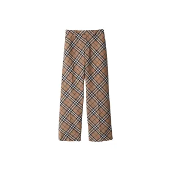 Burberry Checked Tailored Straight Leg Trousers