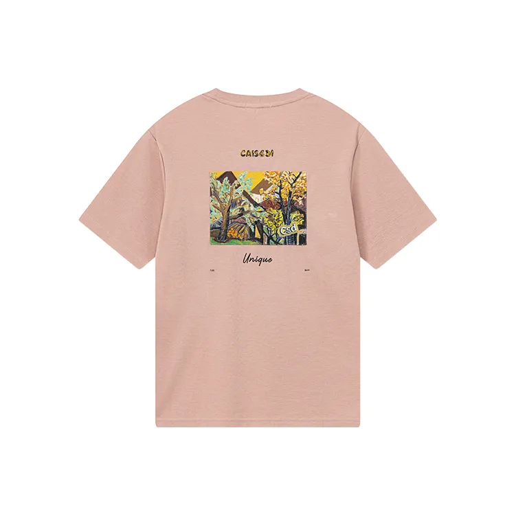 CAISEDI T Shirts Men Pink-1