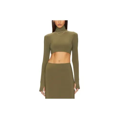 NORMA KAMALI Crop Tops Women's Green