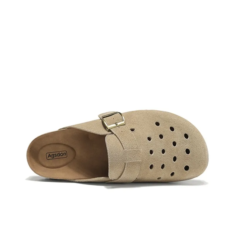 AGSDON Cut Out Slip Resistant Closed Toe Slippers Men's-1