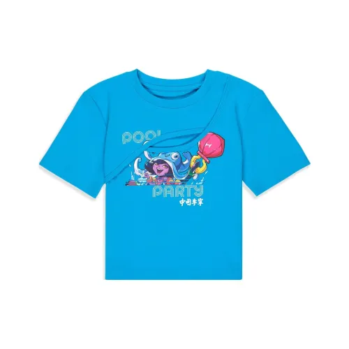 LiNing x LEAGUE OF LEGENDS Drop Shoulder Sleeve T Shirt Women's Glossy Finish Blue