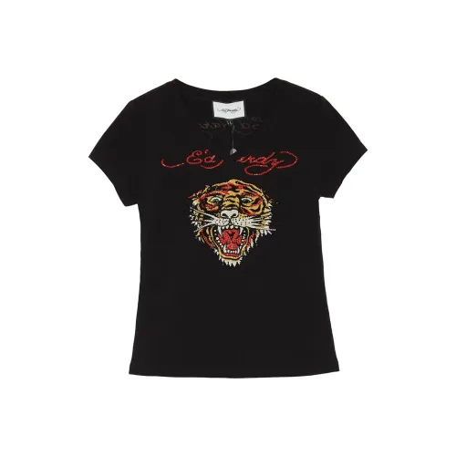 Ed Hardy T Shirts Women's Black E1OSW127