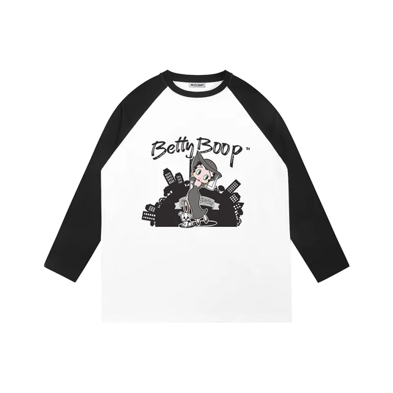 BETTY BOOP T Shirt Women's White Black-0