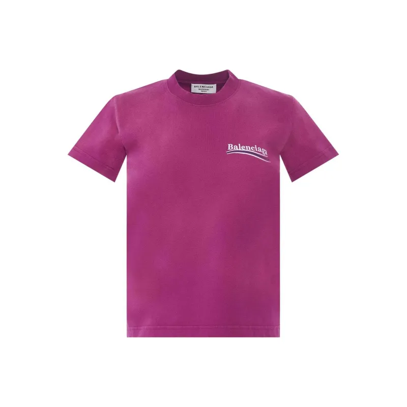 Balenciaga T Shirt 'Dark Fuschia/White/Blue'-0