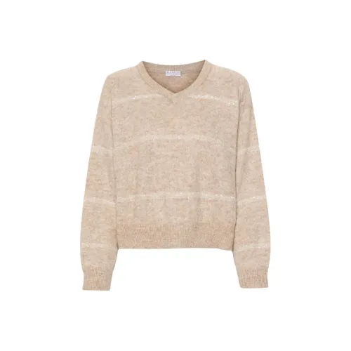 Brunello Cucinelli Sequin Embellished Knitted Zipped Cardigan