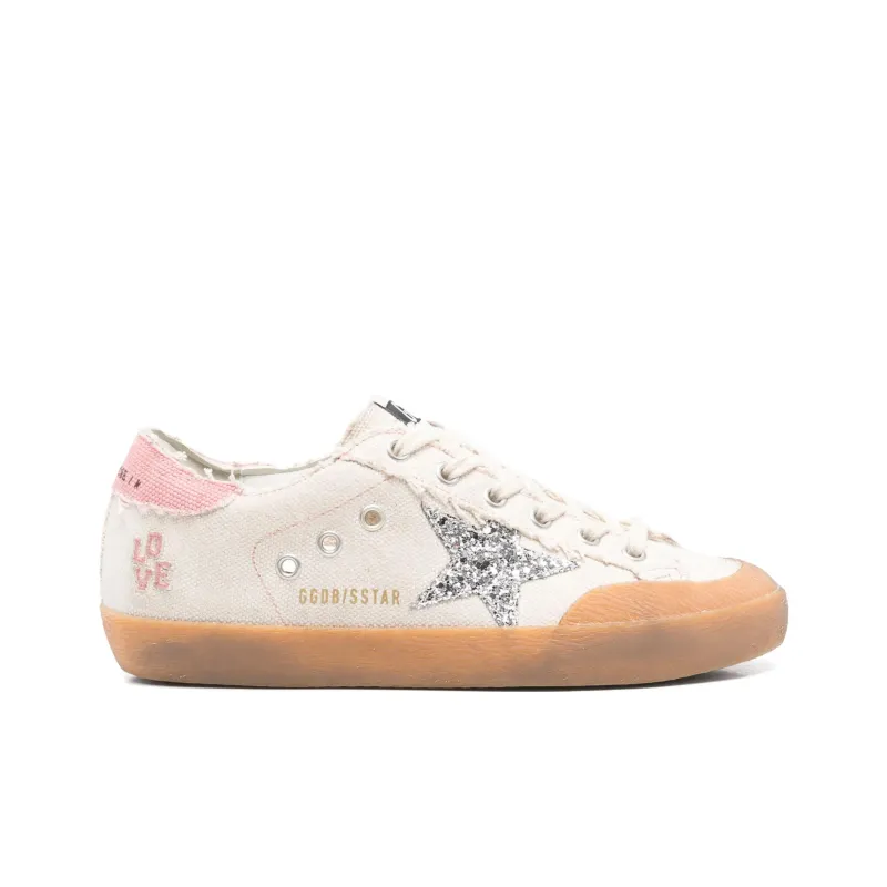 Golden Goose Super Star Low Top Canvas Shoes Women's Pink-1