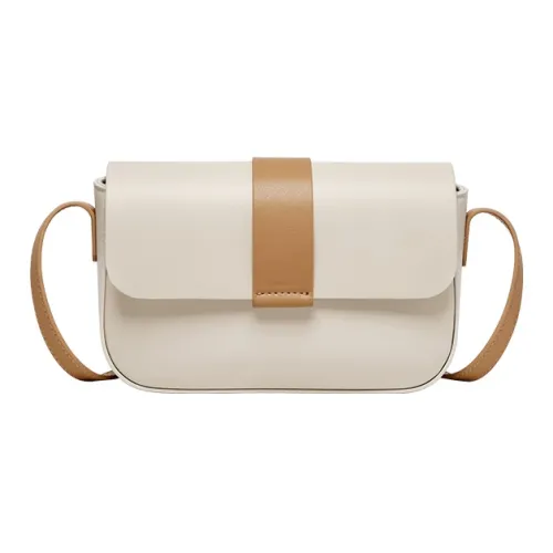 Narandu Cow Leather With Synthetic Leather Crossbody Bag, Shoulder Bag Women's Ecru & Apricot/Cocoa Brown