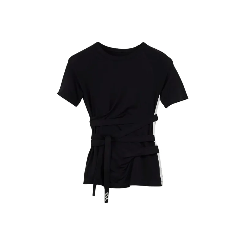 Y 3 3 Stripes logo T shirt-0