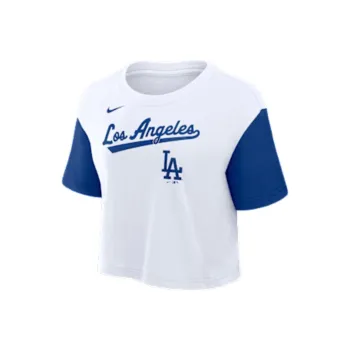 Nike Los Angeles Dodgers Script Women's Nike Dri FIT Mlb Cropped T Shirt