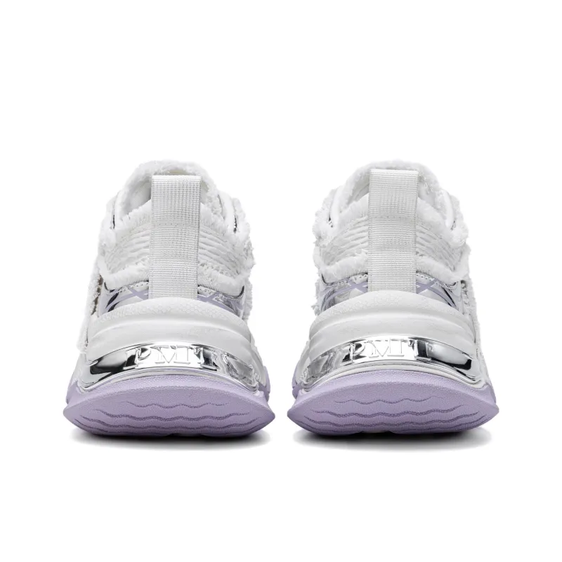 PMT Slip Resistant, Breathable, Lightweight, Height Increasing Low Top Chunky Sneakers Unisex White Black-29