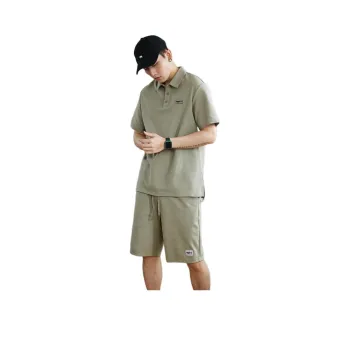 Tonlion Casual Shorts Men's Gray Pea Green
