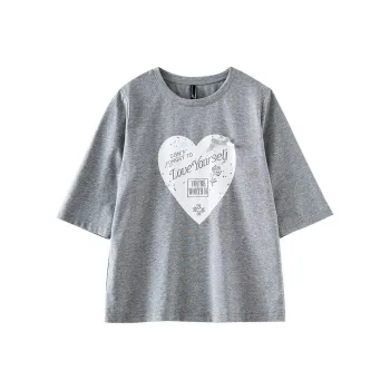 OUNIXUE T Shirts Women's Gray