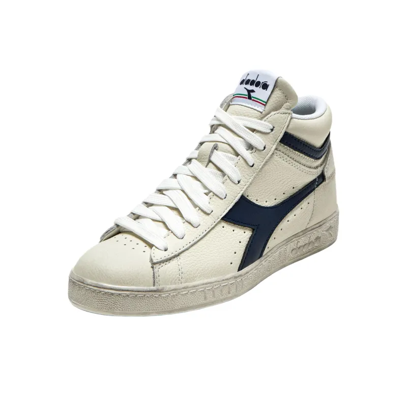 Diadora GAME L Anti Slip Wear Resistant High Top Skateboard Shoes Unisex White-2