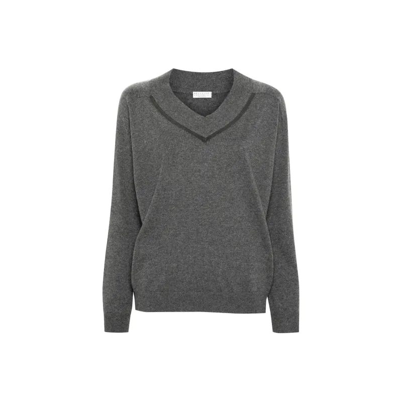 Brunello Cucinelli V Neck Knitted Jumper-0