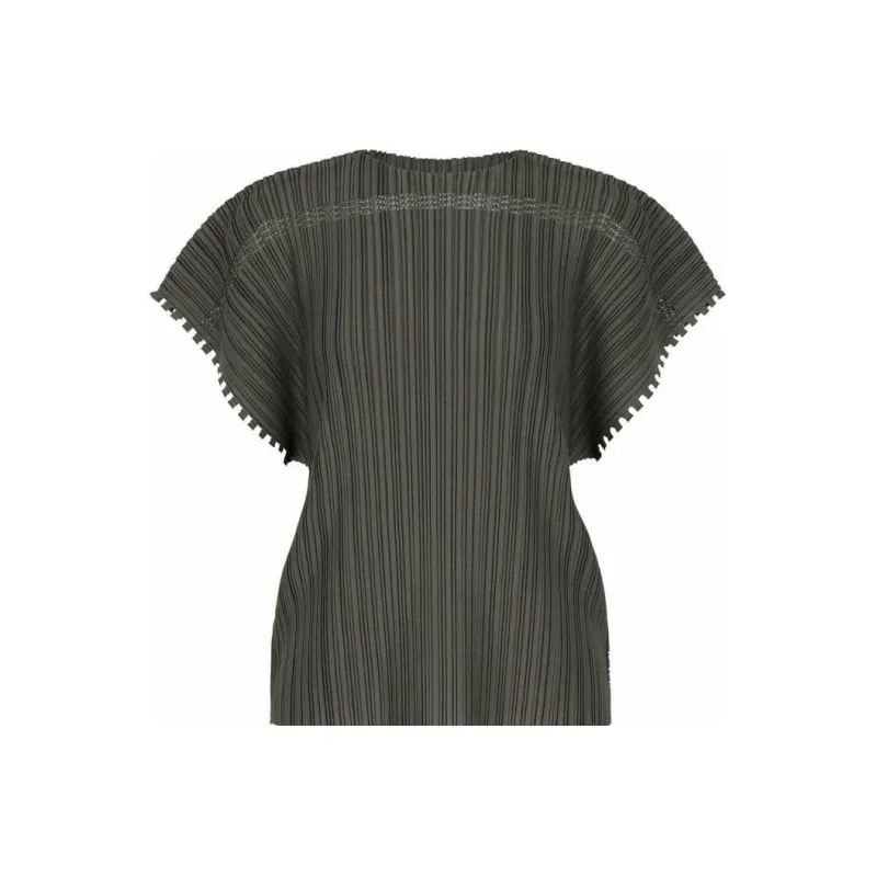 PLEATS PLEASE ISSEY MIYAKE SS22 T Shirt Women's Charcoal Gray-0