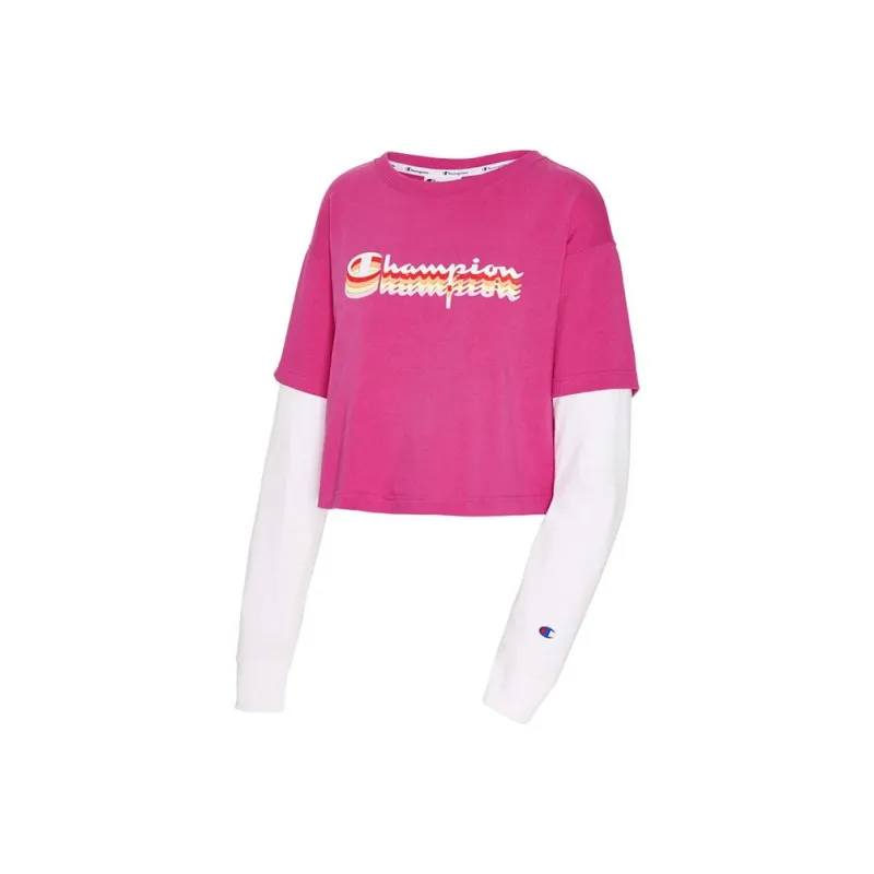 Champion Crop Tops Women's Pink-0