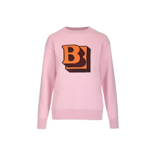 Burberry Logo Embroidered Ribbed Sweater 'Pale Candy Pink'