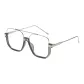 Transparent Gray Silver Frame with Plano Lens (Blue Light Blocking)
