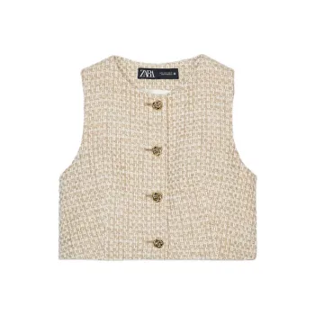 ZARA Tank Tops Women's Nude/Beige
