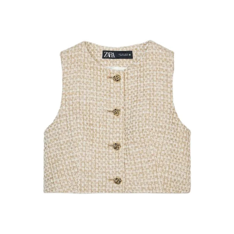 ZARA Tank Tops Women's Nude/Beige-0