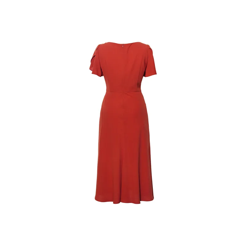 ROEYSHOUSE Short Sleeved Dress Women's Orange Red-1