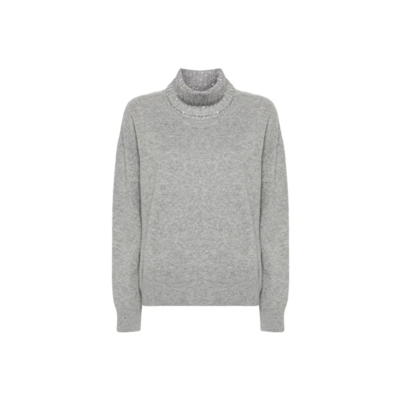 Fabiana Filippi Sequined High Neck Knitted Jumper-0