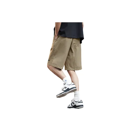 Tonlion Casual Shorts Men Khaki