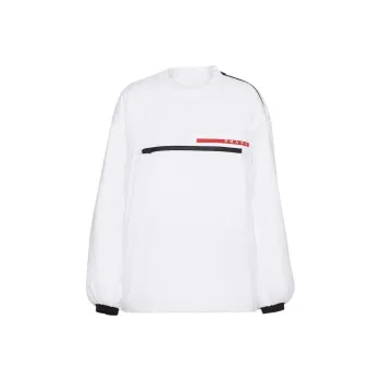 PRADA Logo Zip Sweater 'White'