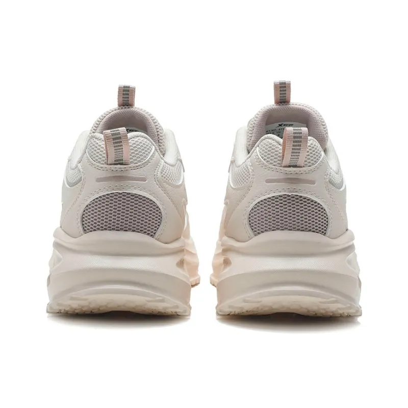 XTEP Breathable, Slip Resistant, And Abrasion Resistant Low Top Outdoor Shoes Women's Ivory Pink Brown-4