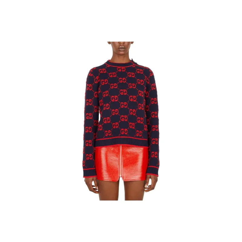 GUCCI Sweater Women's Black Red-0