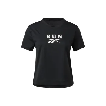 Reebok CYCLED Collection Wor Run Sw Graphic Tee T-Shirt Women's Black