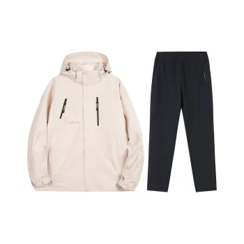 Tectop Casual Sportswear Unisex Two-Piece Set Khaki/Classic Black