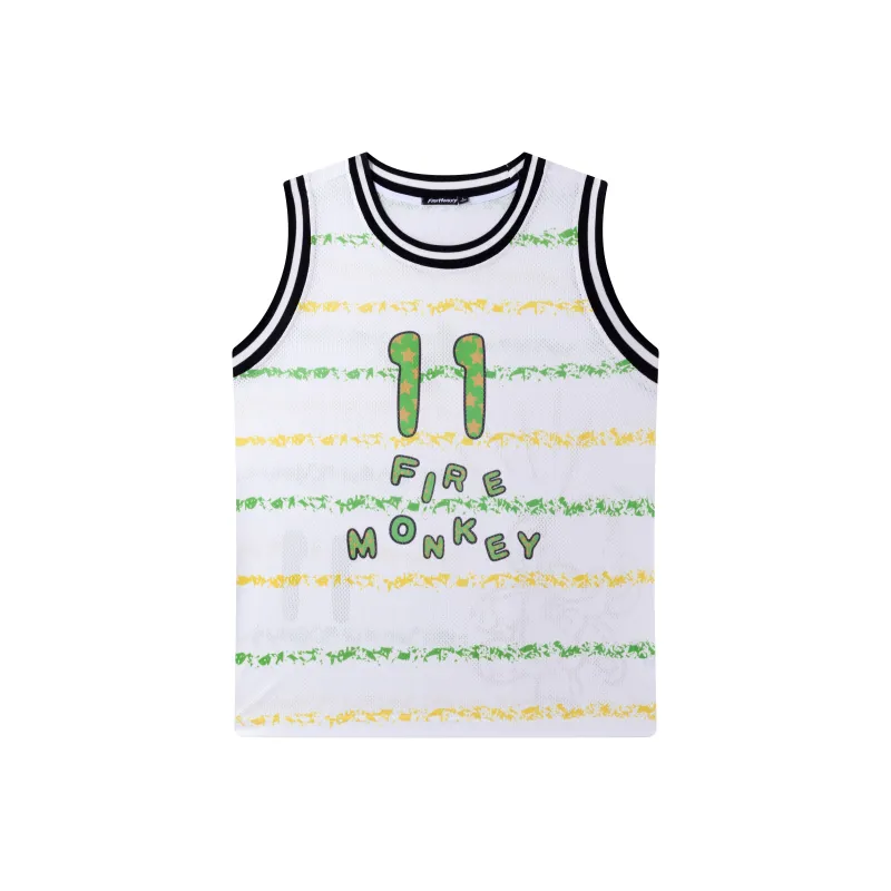 FireMonkey Basketball Jerseys Unisex White-0
