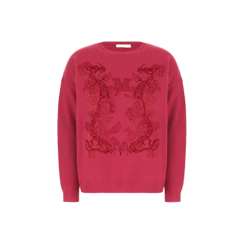 MaxMara Logo Embellished Knitted Jumper-0