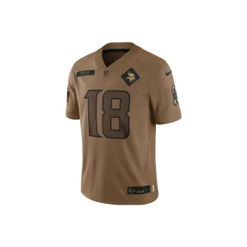 Nike Justin Jefferson Minnesota Vikings Salute To Service Soccer Jerseys Men's Brown