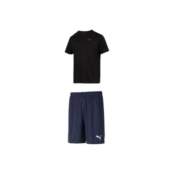 PUMA X ONE PIECE Collaboration Casual Sportswear Men Black Top+Navy Blue Shorts