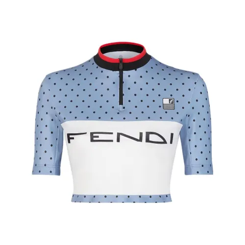FENDI SS24 Crop Tops Women's Light Blue