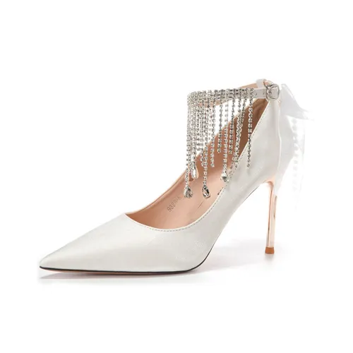 Lan Miao Slim Heel High Heels Women's White