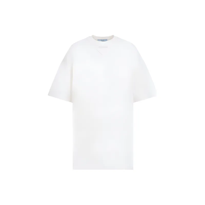 PRADA Logo Triangle Crewneck T Shirt-0