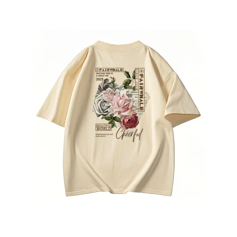 FAIRWHALE Drop Shoulder Sleeve T Shirt Unisex-8