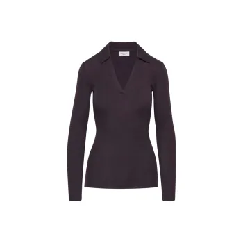 ARITZIA Babaton Currency Polo Longsleeve Sweater Women's Noble/Noble Purple